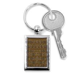 Sunflowers Seed In Harmony With Tropical Flowers Key Chain (rectangle) by pepitasart