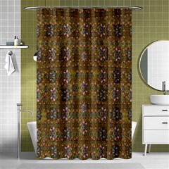 Sunflowers Seed In Harmony With Tropical Flowers Shower Curtain 48  X 72  (small)  by pepitasart