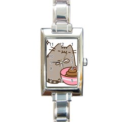 Cat Kitten Rectangle Italian Charm Watch