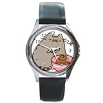 Cat Kitten Round Metal Watch Front