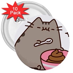 Cat Kitten 3  Buttons (10 Pack) 