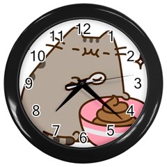 Cat Kitten Wall Clock (black)