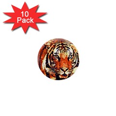 Tiger-portrait-art-abstract 1  Mini Buttons (10 Pack)  by Jancukart