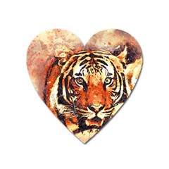 Tiger-portrait-art-abstract Heart Magnet