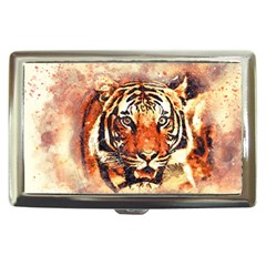 Tiger-portrait-art-abstract Cigarette Money Case