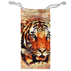 Tiger-portrait-art-abstract Jewelry Bag