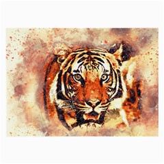 Tiger-portrait-art-abstract Large Glasses Cloth (2 Sides)