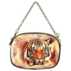 Tiger-portrait-art-abstract Chain Purse (one Side)