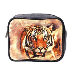 Tiger-portrait-art-abstract Mini Toiletries Bag (two Sides)