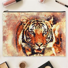 Tiger-portrait-art-abstract Cosmetic Bag (xxxl) by Jancukart