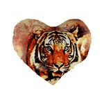 Tiger-portrait-art-abstract Standard 16  Premium Heart Shape Cushions Front