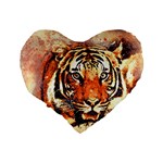 Tiger-portrait-art-abstract Standard 16  Premium Heart Shape Cushions Back