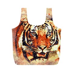 Tiger-portrait-art-abstract Full Print Recycle Bag (m)