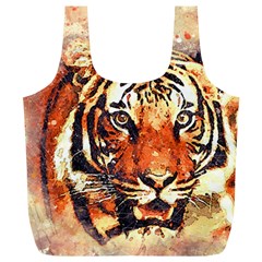 Tiger-portrait-art-abstract Full Print Recycle Bag (xl)