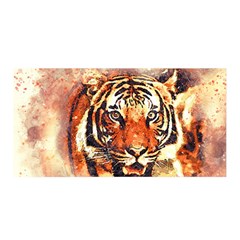 Tiger-portrait-art-abstract Satin Wrap 35  X 70 