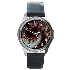 Digital-fractal-fractals-fantasy Round Metal Watch