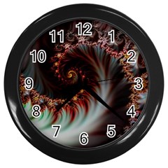 Digital-fractal-fractals-fantasy Wall Clock (black)