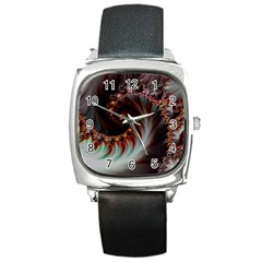 Digital-fractal-fractals-fantasy Square Metal Watch