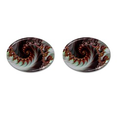 Digital-fractal-fractals-fantasy Cufflinks (oval)