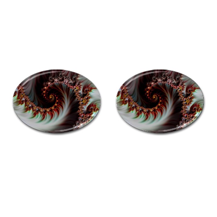 Digital-fractal-fractals-fantasy Cufflinks (Oval)