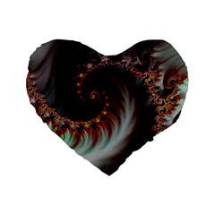 Digital-fractal-fractals-fantasy Standard 16  Premium Flano Heart Shape Cushions