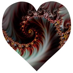 Digital-fractal-fractals-fantasy Wooden Puzzle Heart by Jancukart