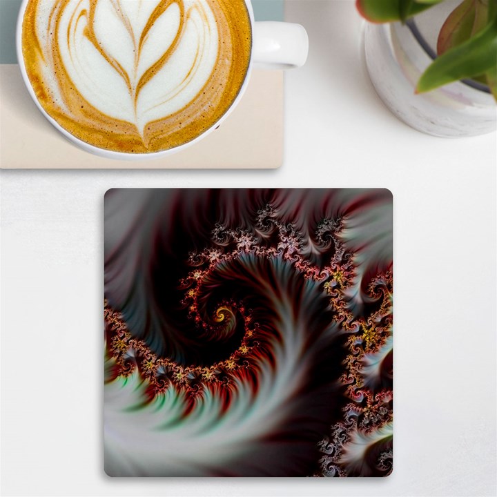 Digital-fractal-fractals-fantasy UV Print Square Tile Coaster 