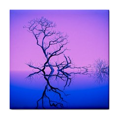 Nature-inspiration-trees-blue Tile Coaster