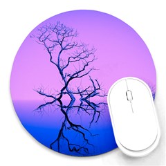 Nature-inspiration-trees-blue Round Mousepads