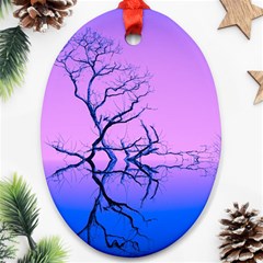 Nature-inspiration-trees-blue Ornament (oval) by Jancukart