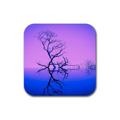 Nature-inspiration-trees-blue Rubber Coaster (square)