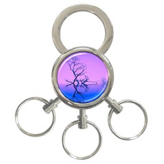 Nature-inspiration-trees-blue 3-ring Key Chain