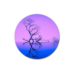 Nature-inspiration-trees-blue Magnet 3  (round)