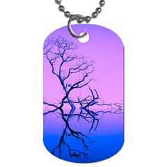 Nature-inspiration-trees-blue Dog Tag (one Side)