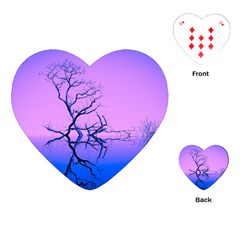 Nature-inspiration-trees-blue Playing Cards Single Design (heart) by Jancukart