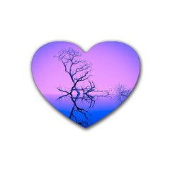 Nature-inspiration-trees-blue Rubber Heart Coaster (4 Pack)