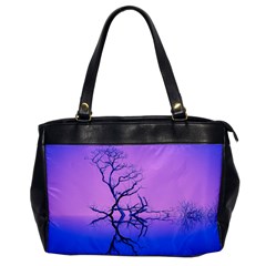 Nature-inspiration-trees-blue Oversize Office Handbag