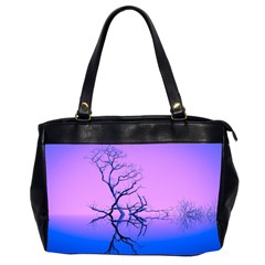 Nature-inspiration-trees-blue Oversize Office Handbag (2 Sides)