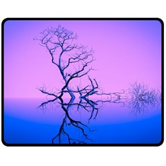 Nature-inspiration-trees-blue Fleece Blanket (medium)  by Jancukart