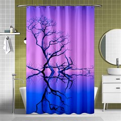 Nature-inspiration-trees-blue Shower Curtain 48  X 72  (small) 