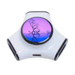 Nature-inspiration-trees-blue 3-port Usb Hub