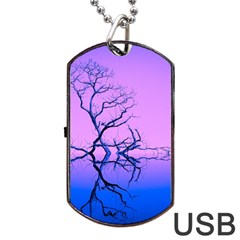 Nature-inspiration-trees-blue Dog Tag Usb Flash (two Sides)