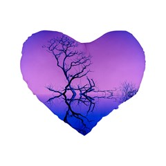 Nature-inspiration-trees-blue Standard 16  Premium Heart Shape Cushions