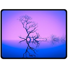 Nature-inspiration-trees-blue Double Sided Fleece Blanket (large)  by Jancukart