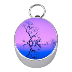 Nature-inspiration-trees-blue Mini Silver Compasses