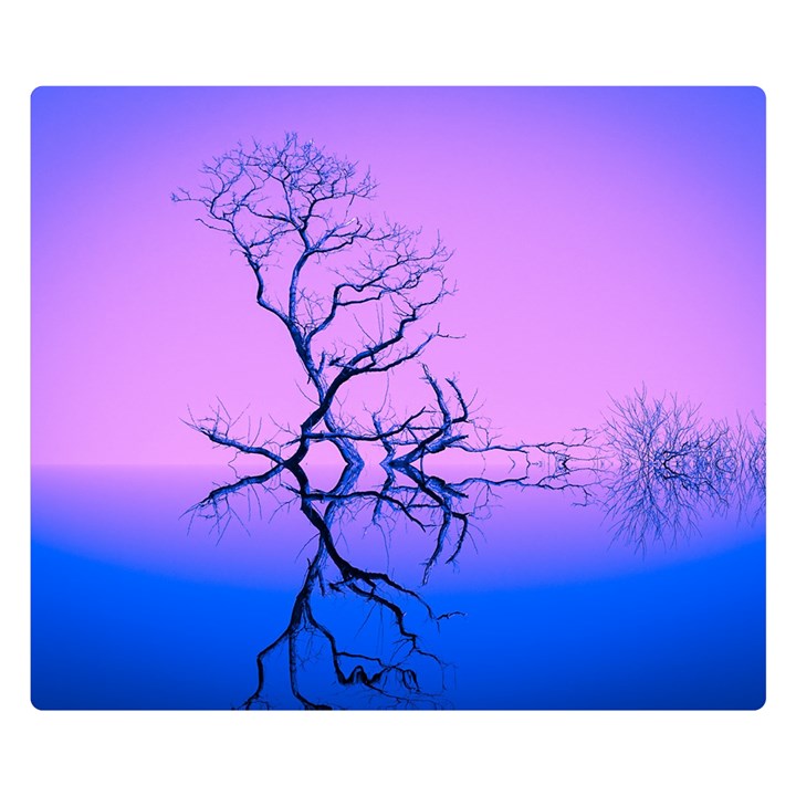 Nature-inspiration-trees-blue Double Sided Flano Blanket (Small) 