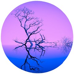 Nature-inspiration-trees-blue Wooden Puzzle Round