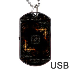 Abstract-animated-ornament-background-fractal-art- Dog Tag Usb Flash (two Sides)