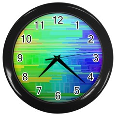 Colors-rainbow-chakras-style Wall Clock (black)