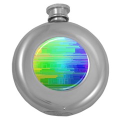 Colors-rainbow-chakras-style Round Hip Flask (5 Oz)